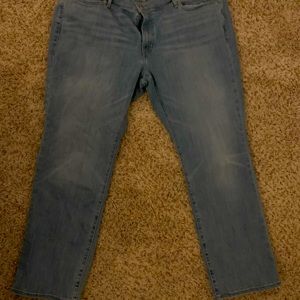 Size 22 Levi Strauss, light washed straight leg jeans.